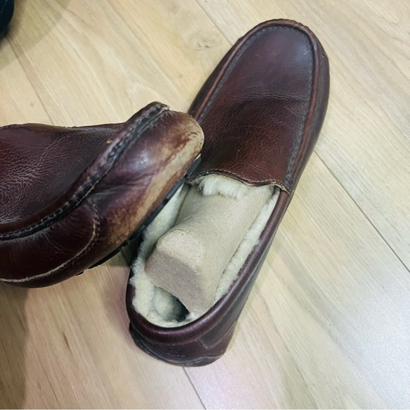 UGG Dark Brown Lined Ascot Leather Driving Loafers 10 main image 6